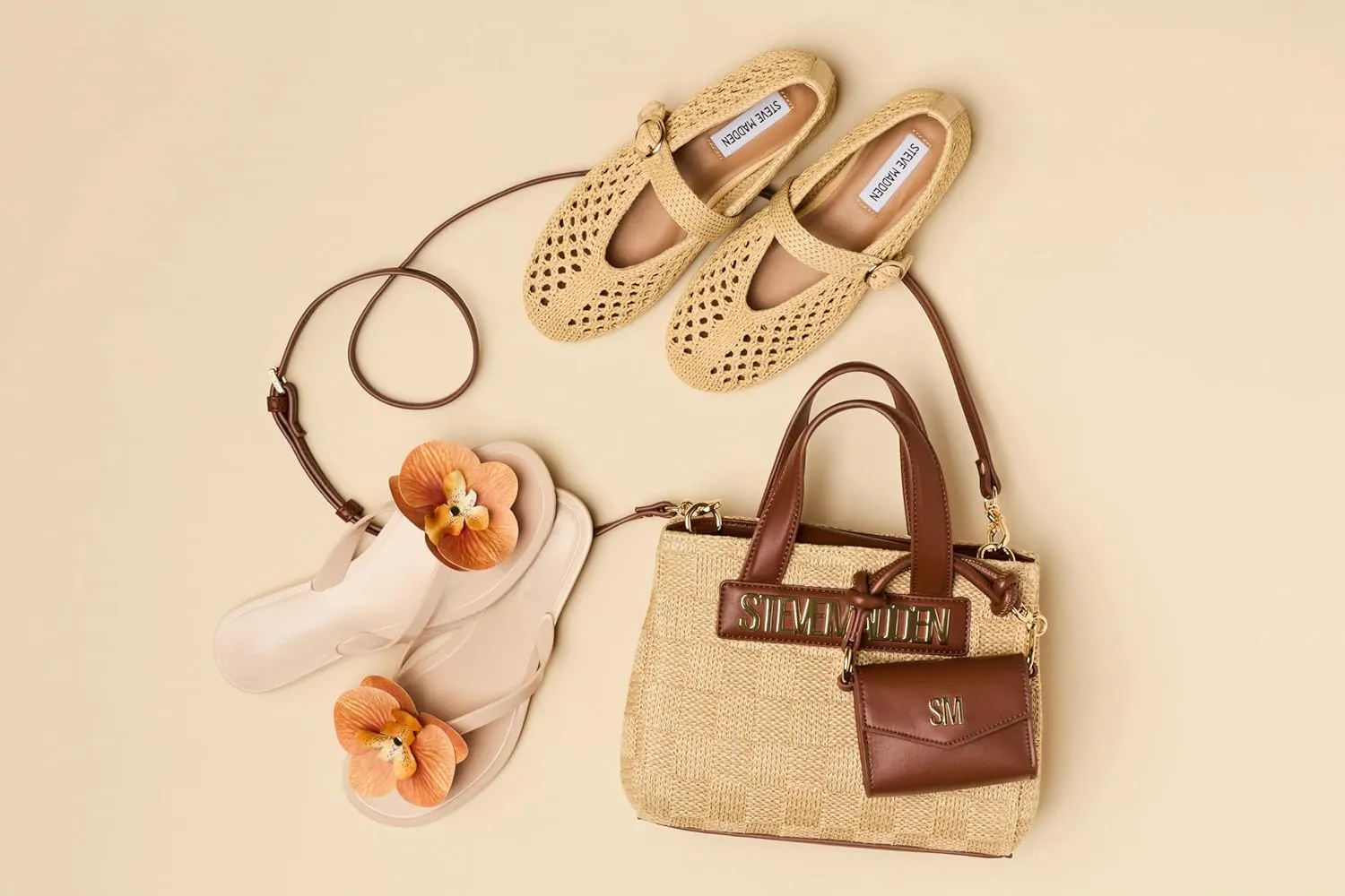Steve Madden Flores Raffia Mini Tote