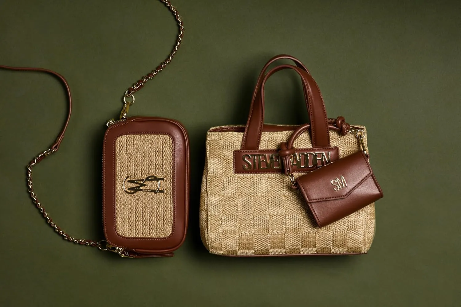 Steve Madden Flores Raffia Mini Tote