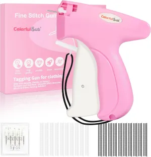 Stitch Gun for Clothes Sewing, Handheld stitchy Quick Clothing Fixer, Sticky Gun for Clothes Quick Stitch Sewing Gun kit Includes 6 Needles and 2000 Fasteners (Pink)