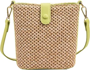 Straw Beach Bags For Women Rattan Purse Summer Straw Cross-body Bag Raffia Handbag Purses Shoulder Bag Small Bucket Bag 2025
