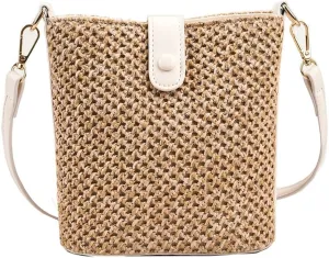 Straw Beach Bags For Women Rattan Purse Summer Straw Cross-body Bag Raffia Handbag Purses Shoulder Bag Small Bucket Bag 2025