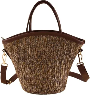Straw Beach Bags for Women Woven Crossbody Bags Handmade Tote Bag Raffia Bag Straw Purse Sling Bag Handbag Summer Vacation