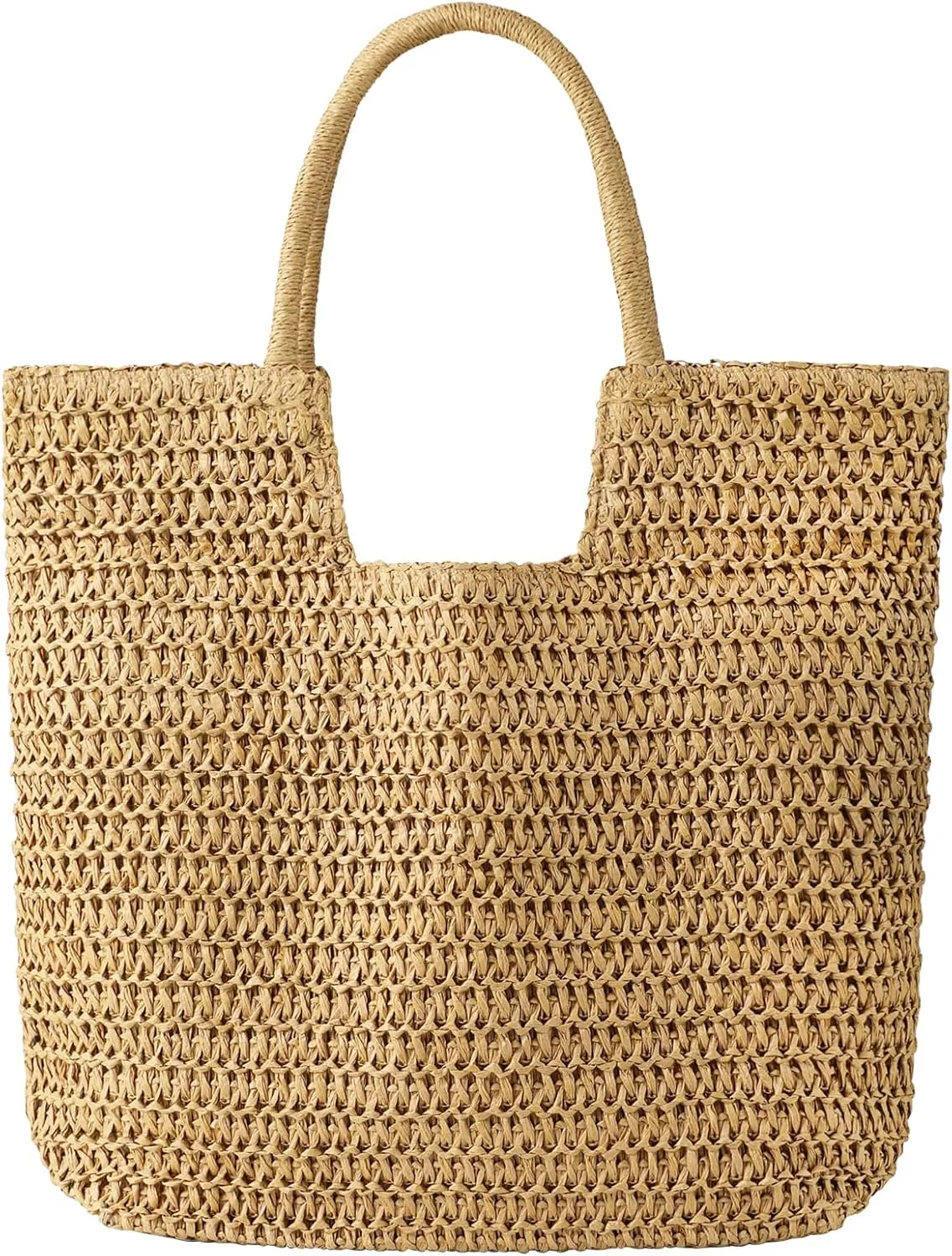 Straw Beach Bags for Women Woven Tote Bag Shoulder Handbags Summer Raffia Straw Purse Large Beach Bag for Vacation