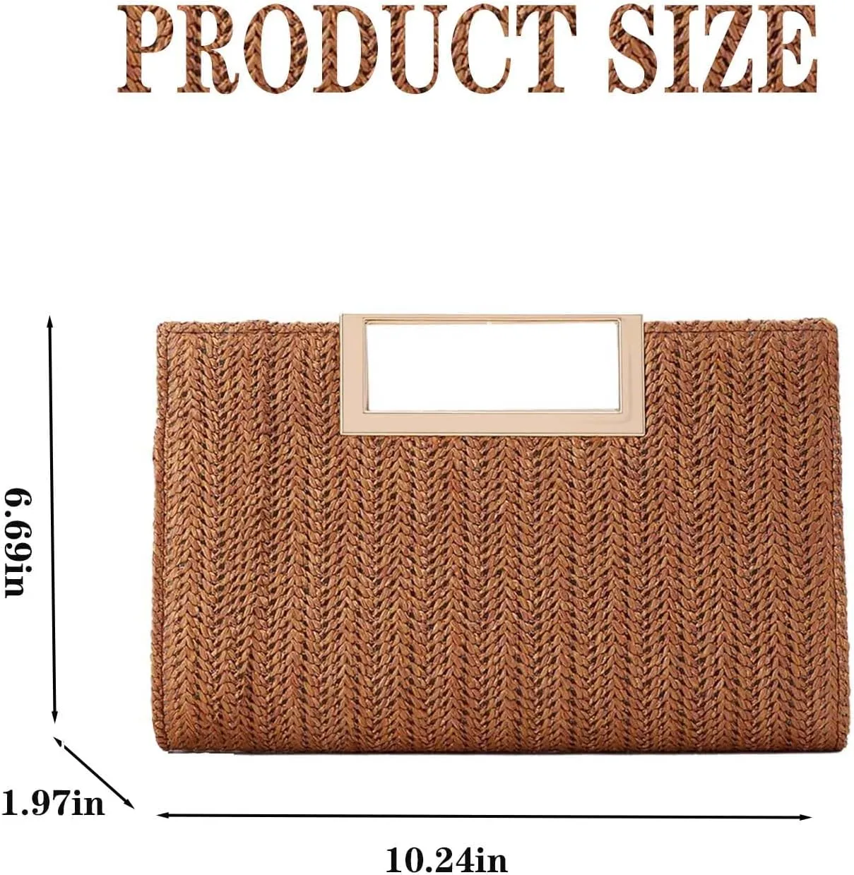 Straw Clutch for Women Summer Clutch Top Handle Straw Evening Bag Raffia Crossbody Purses Woven Beach Clutch