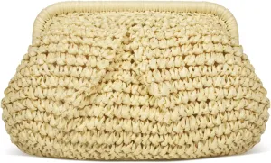 Straw Clutch Purse for Women, Cloud Dumpling Pouch, Straw Crossbody Shoulder Handbag, Summer Beach Woven Bag 2025