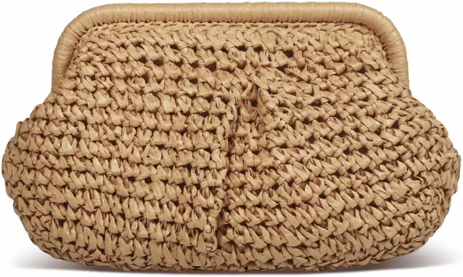 Straw Clutch Purse for Women, Cloud Dumpling Pouch, Straw Crossbody Shoulder Handbag, Summer Beach Woven Bag 2025