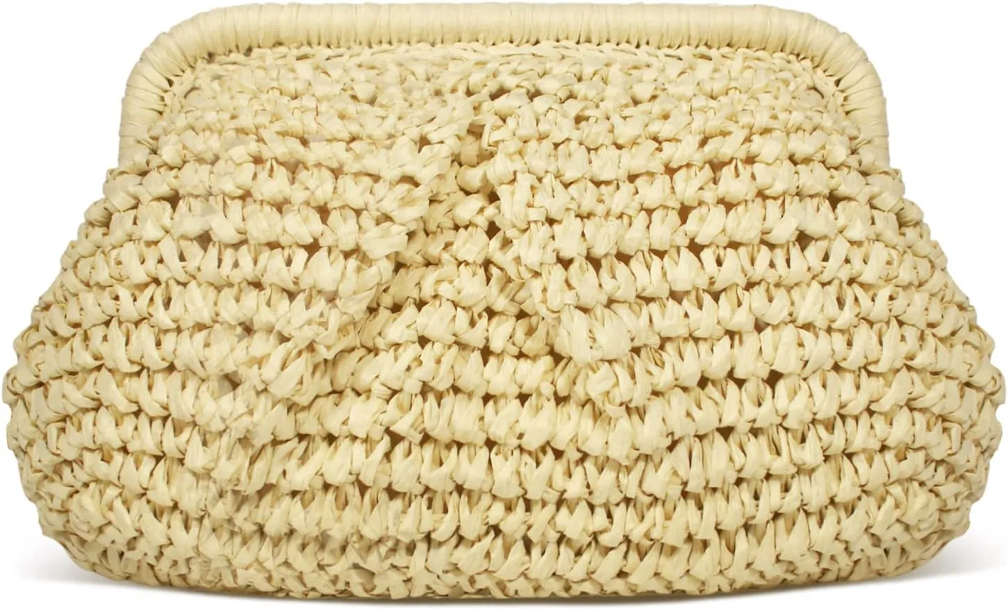 Straw Clutch Purse for Women, Cloud Dumpling Pouch, Straw Crossbody Shoulder Handbag, Summer Beach Woven Bag 2025
