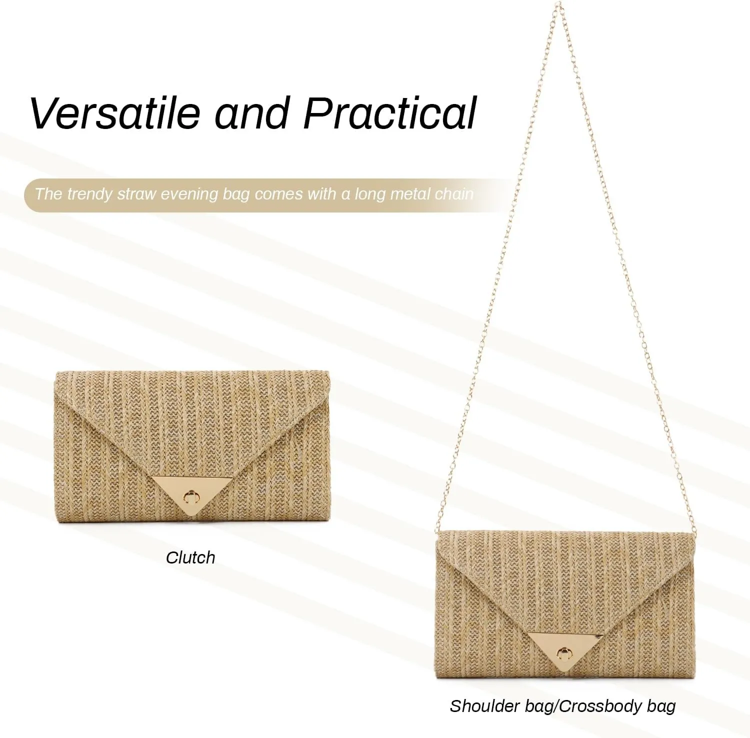 Straw Clutch Purse for Women Rattan Raffia Evening Handbags Summer Beach Bag Envelope Handbag 2025