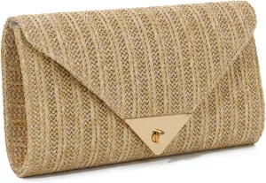 Straw Clutch Purse for Women Rattan Raffia Evening Handbags Summer Beach Bag Envelope Handbag 2025