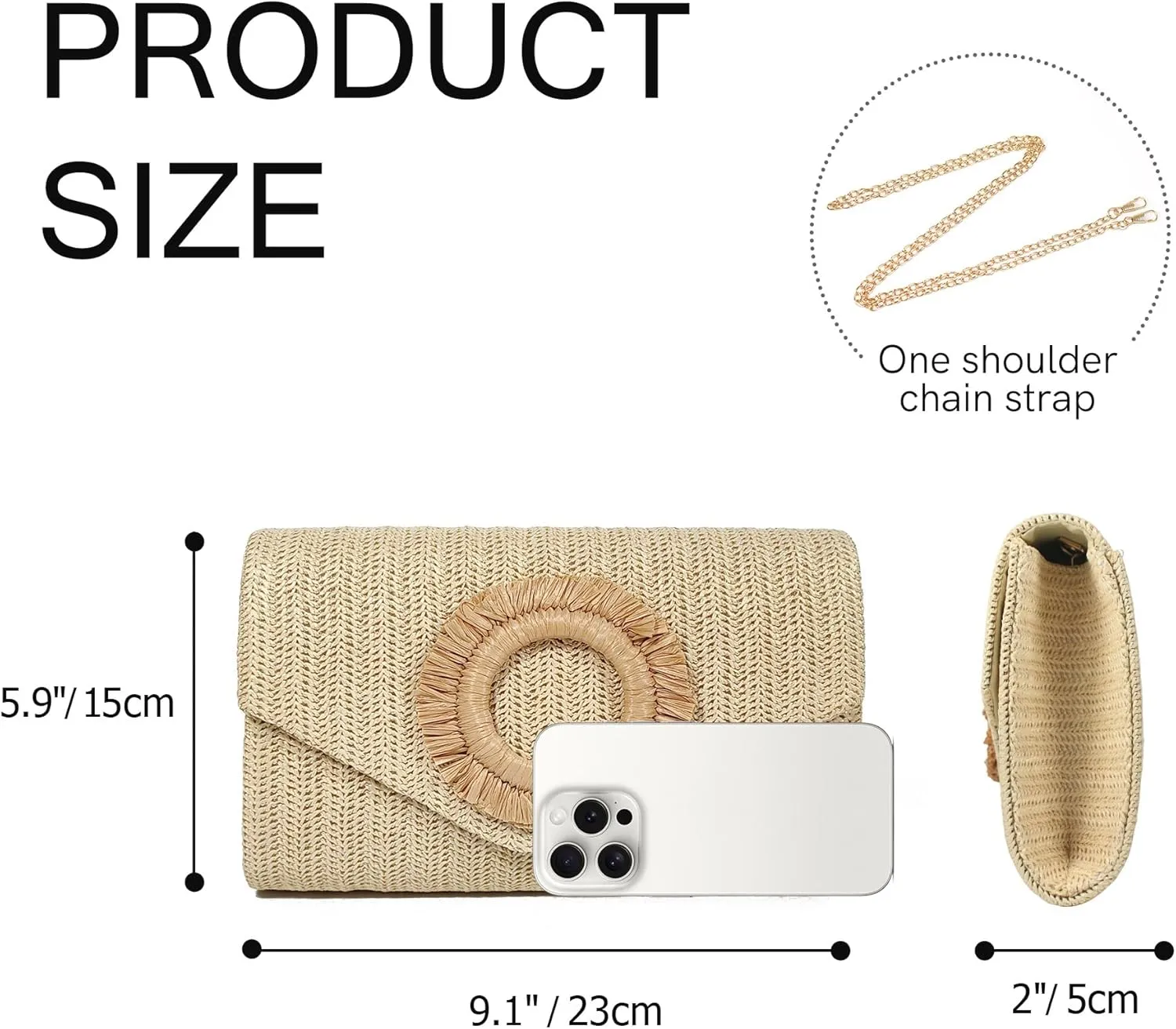 Straw Clutch Purse for Women,Summer Woven Beach Bag,Envelope Evening Handbags for Wedding Vacation Travel Party 2025