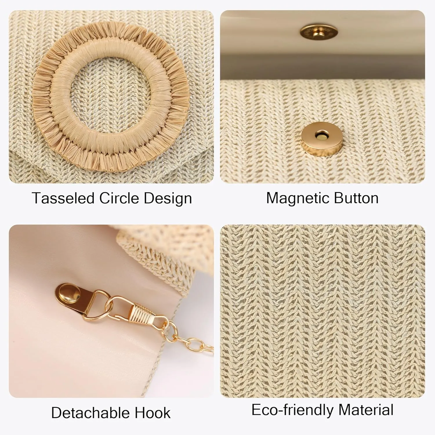Straw Clutch Purse for Women,Summer Woven Beach Bag,Envelope Evening Handbags for Wedding Vacation Travel Party 2025
