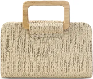 Straw Clutch Purse for Women,Top Handle Evening Handbag Raffia Shoulder Crossbody Bag Summer Beach Purse 2025