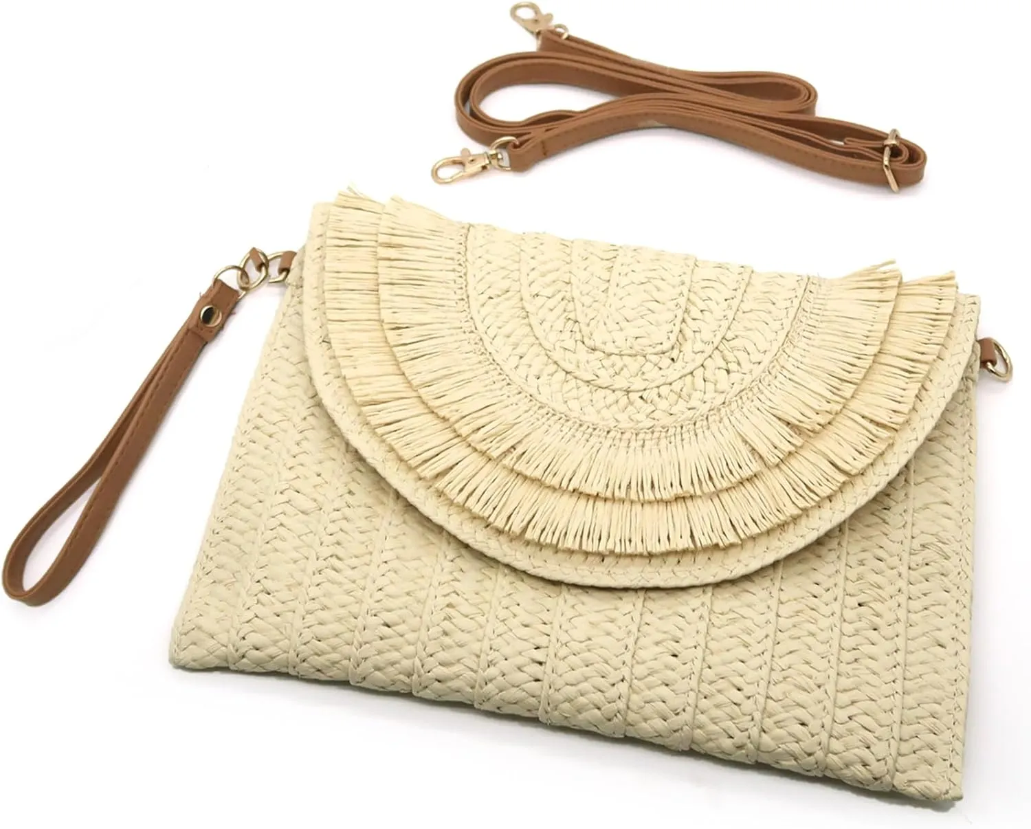 Straw Clutch Purses for Women Straw Crossbody Bags Summer Beach Bag Rattan Purse Woven Clutch Handbag