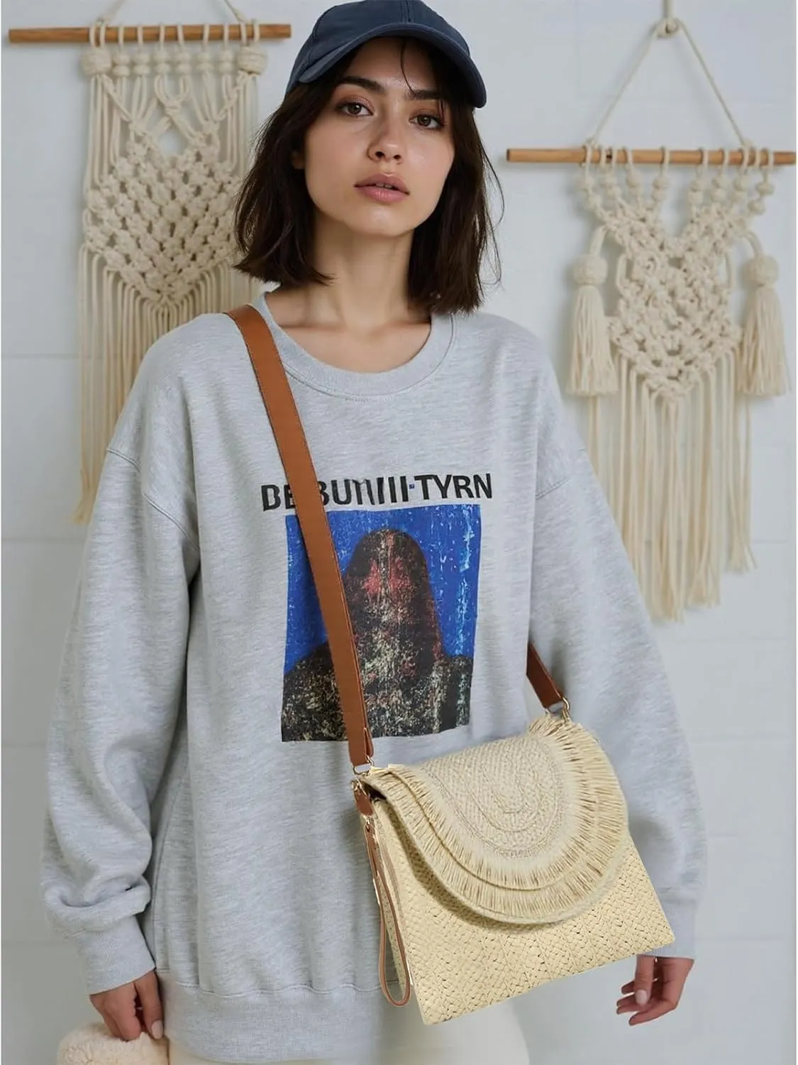 Straw Clutch Purses for Women Straw Crossbody Bags Summer Beach Bag Rattan Purse Woven Clutch Handbag