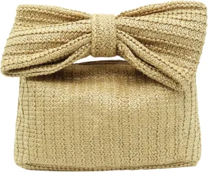 Straw Clutch Purses for Women Summer Woven Beach Purse Raffia Handbag Vacation Tote