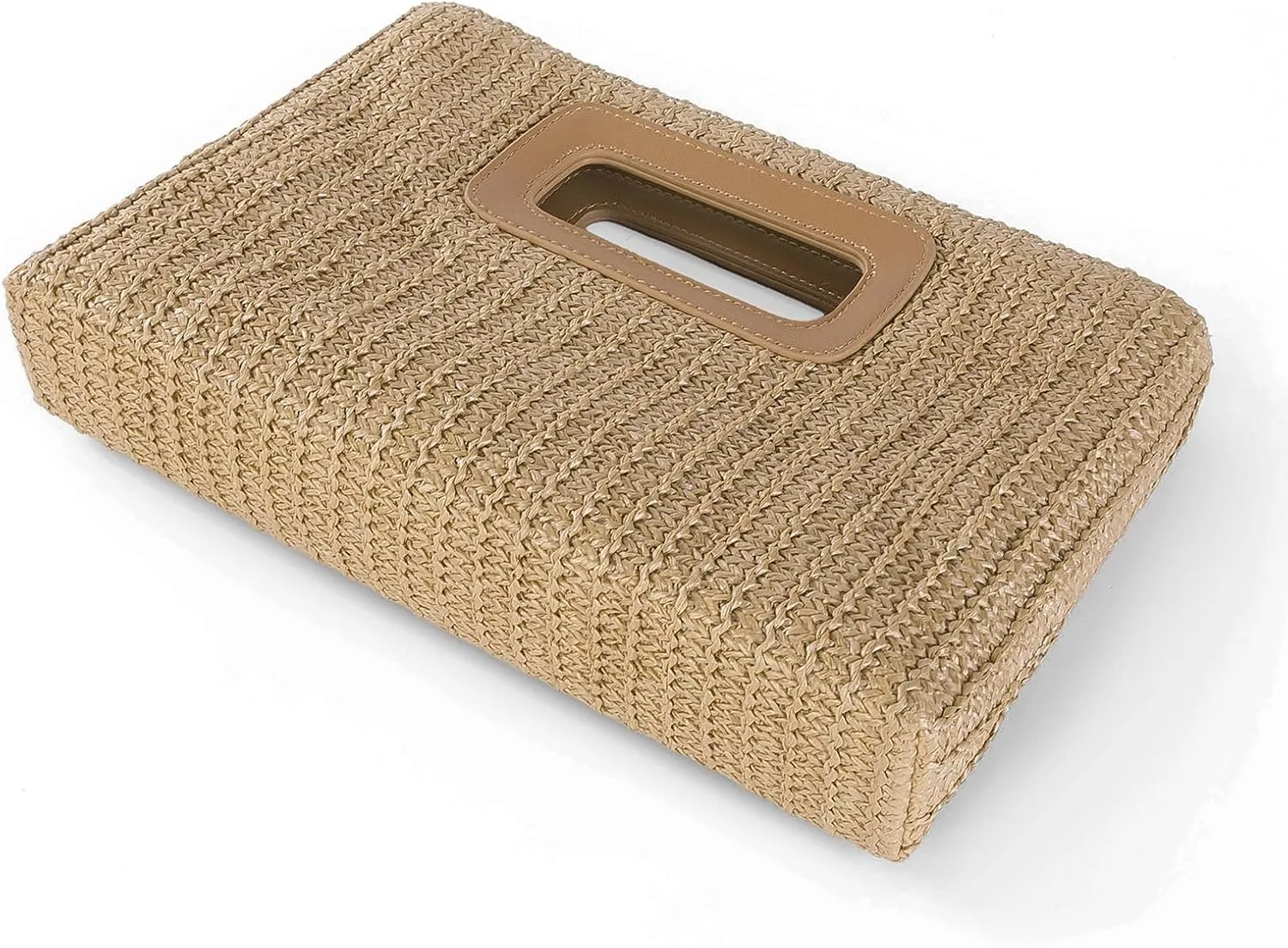 Straw Purse Top Handle Clutch Bag, Woven Beach Shoulder Crossbody Bag Raffia Handbag Raffia Summer Vacation Tote