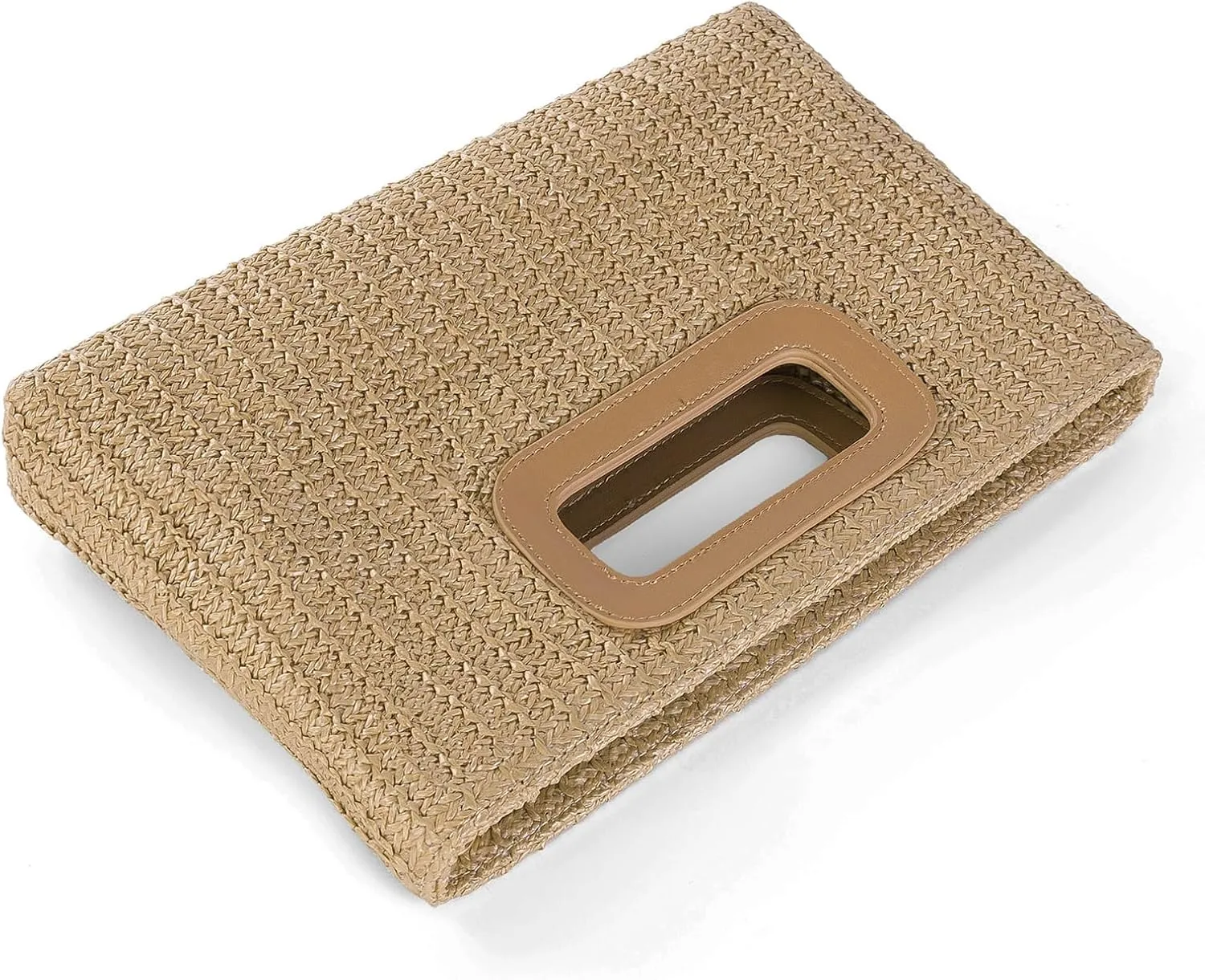 Straw Purse Top Handle Clutch Bag, Woven Beach Shoulder Crossbody Bag Raffia Handbag Raffia Summer Vacation Tote
