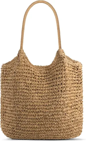 Straw Purses for Women 2025, Large Beach Bag Summer Beach Tote Hand Woven Purse Shoulder Handbags for Vacation