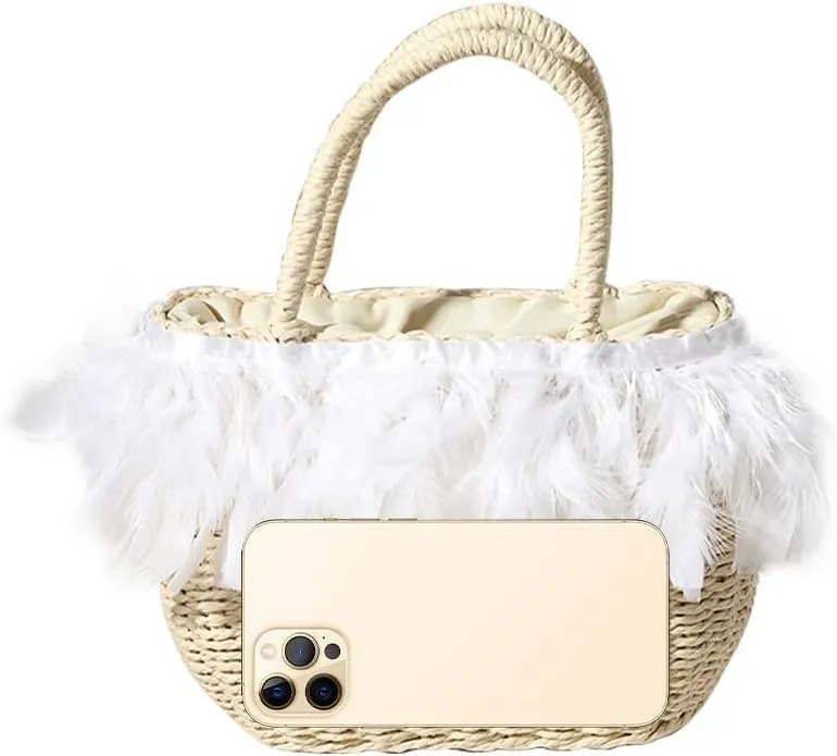 Straw Tote Rattan Summer Purse Handbags Straw Bags for Summer Raffia Tote Beach Purse Shopping Vacation Holiday