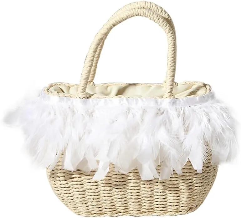 Straw Tote Rattan Summer Purse Handbags Straw Bags for Summer Raffia Tote Beach Purse Shopping Vacation Holiday