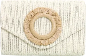 Straws Clutch Purses Raffia Beach Bag Woven Handbag Shoulder Crossbody Purse Woven Purse Vacation Handbags