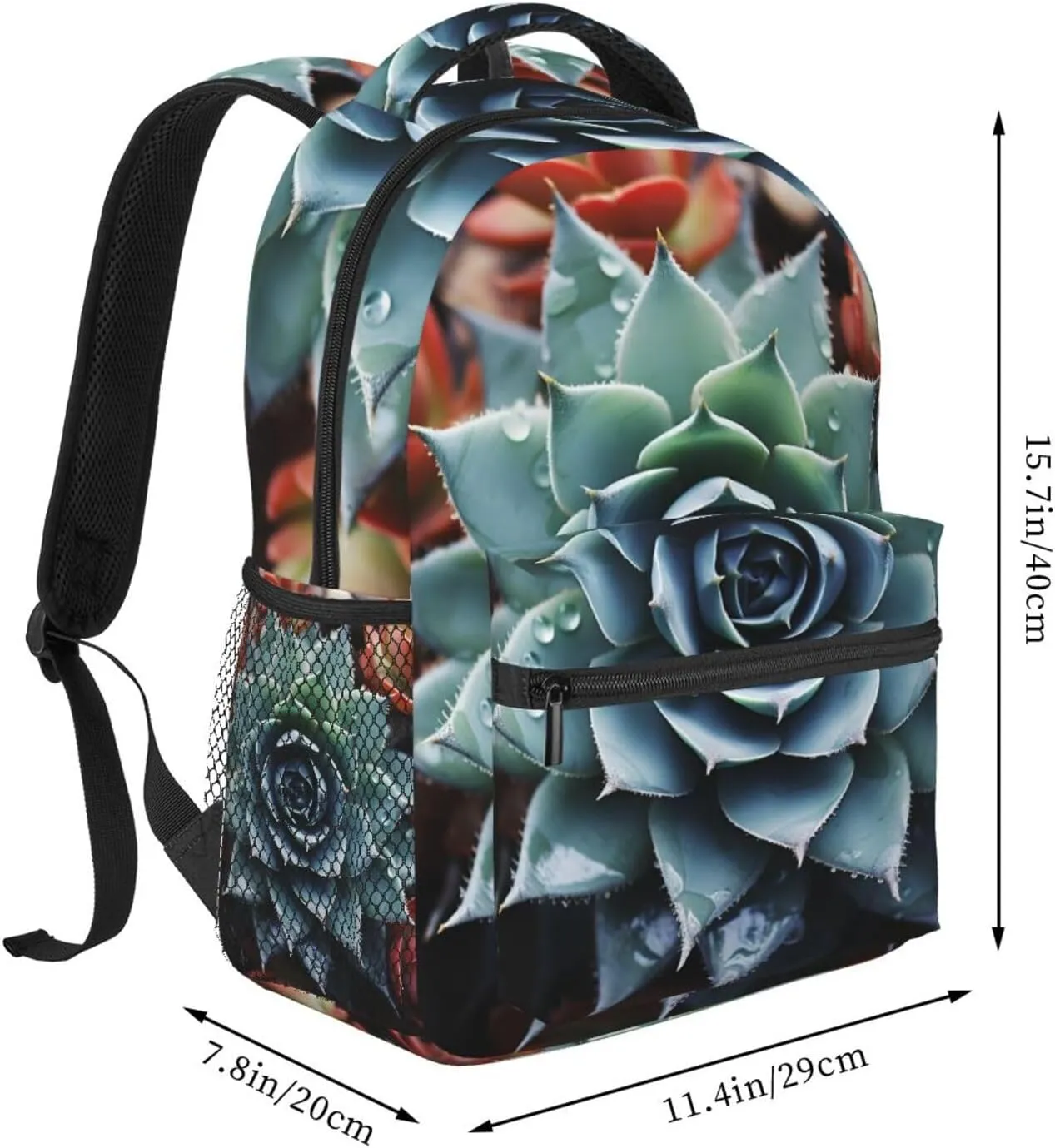 Succulent Plant Backpack for Men Women Casual Daypack Laptop Backpack Computer Bag Travel Laptop Bag