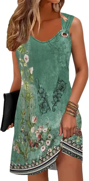 Summer Dresses for Women 2025 Sundresses Sleeveless Beach Swimsuit Cover Ups Spring Casual Loose Tank Tshirt Sun Dress