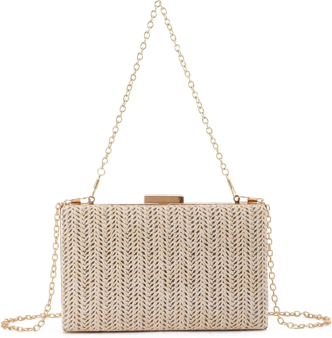 Summer Straw Clutch Purses for Women Raffia Evening Bag Woven Crossbody Handbags for Party Wedding
