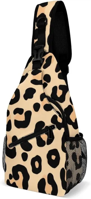 Supdreamc Men & Women Sling Bag Backpack Satchel Bookbags Travel Rucksack Daypack - Anti-Theft Multipurpose Animal Cheetah Leopard Print Carry On Bag, Handy Crossbody Daypacks