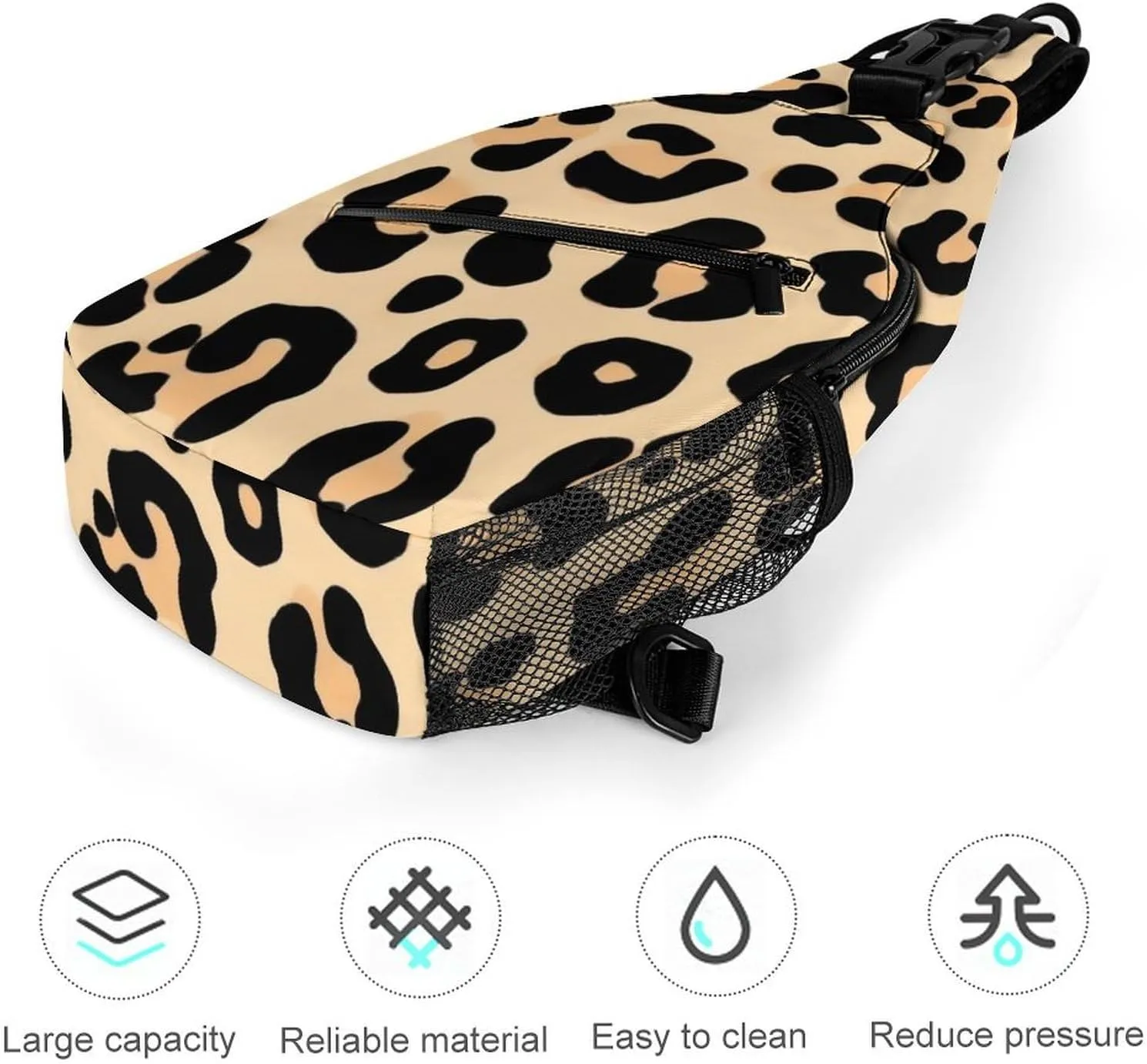 Supdreamc Men & Women Sling Bag Backpack Satchel Bookbags Travel Rucksack Daypack - Anti-Theft Multipurpose Animal Cheetah Leopard Print Carry On Bag, Handy Crossbody Daypacks