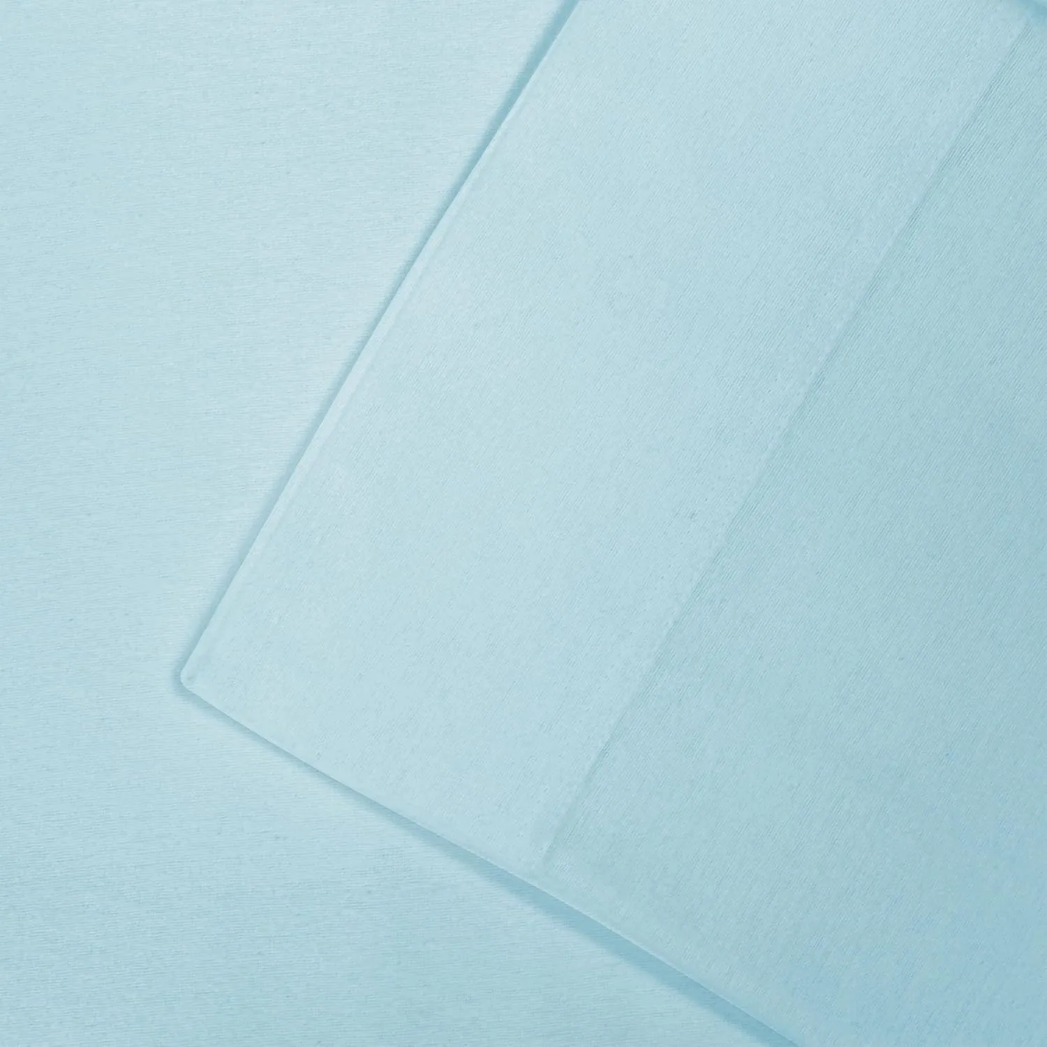Superior Flannel Cotton Bed Sheet Set, Set Includes: One Flat Sheet, One Fitted Sheet and Two Pillowcases, Breathable, Modern Solid Classic, King, Light Blue