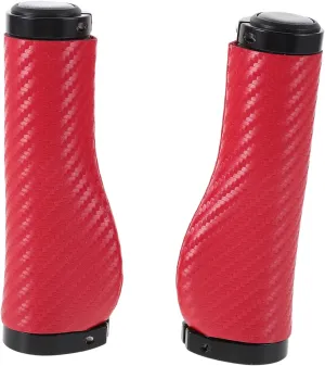 SUPVOX 1 Pair Shock Absorbing Mountain Bike Handlebar Grips Slip PU Leather Covers Hand Stitched for Enhanced Stability and Control for Cycling Adventures