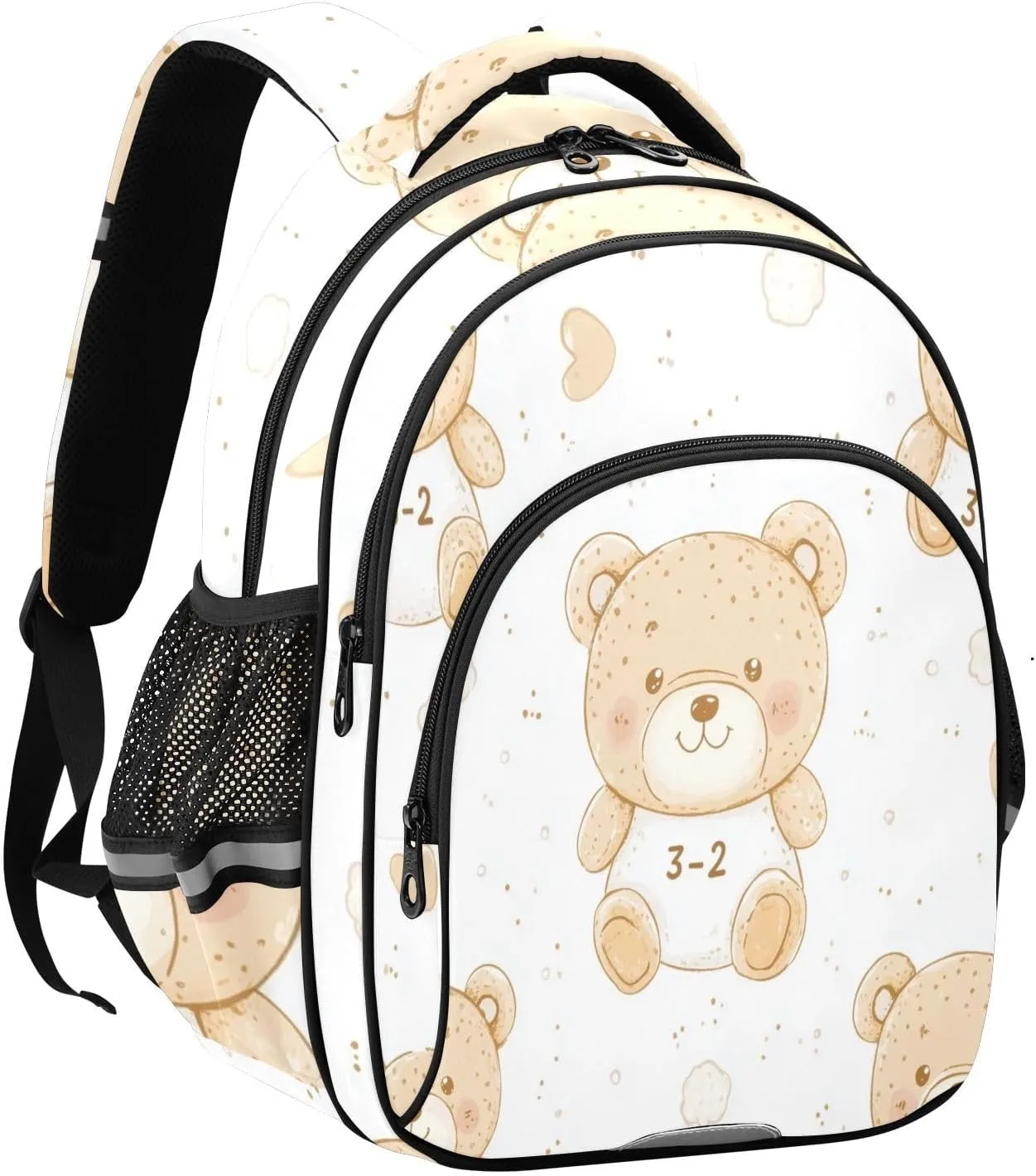 susiyo Cute Bear Double shoulders Backpack, zipper backpack, With compartments, Double side bag, for school