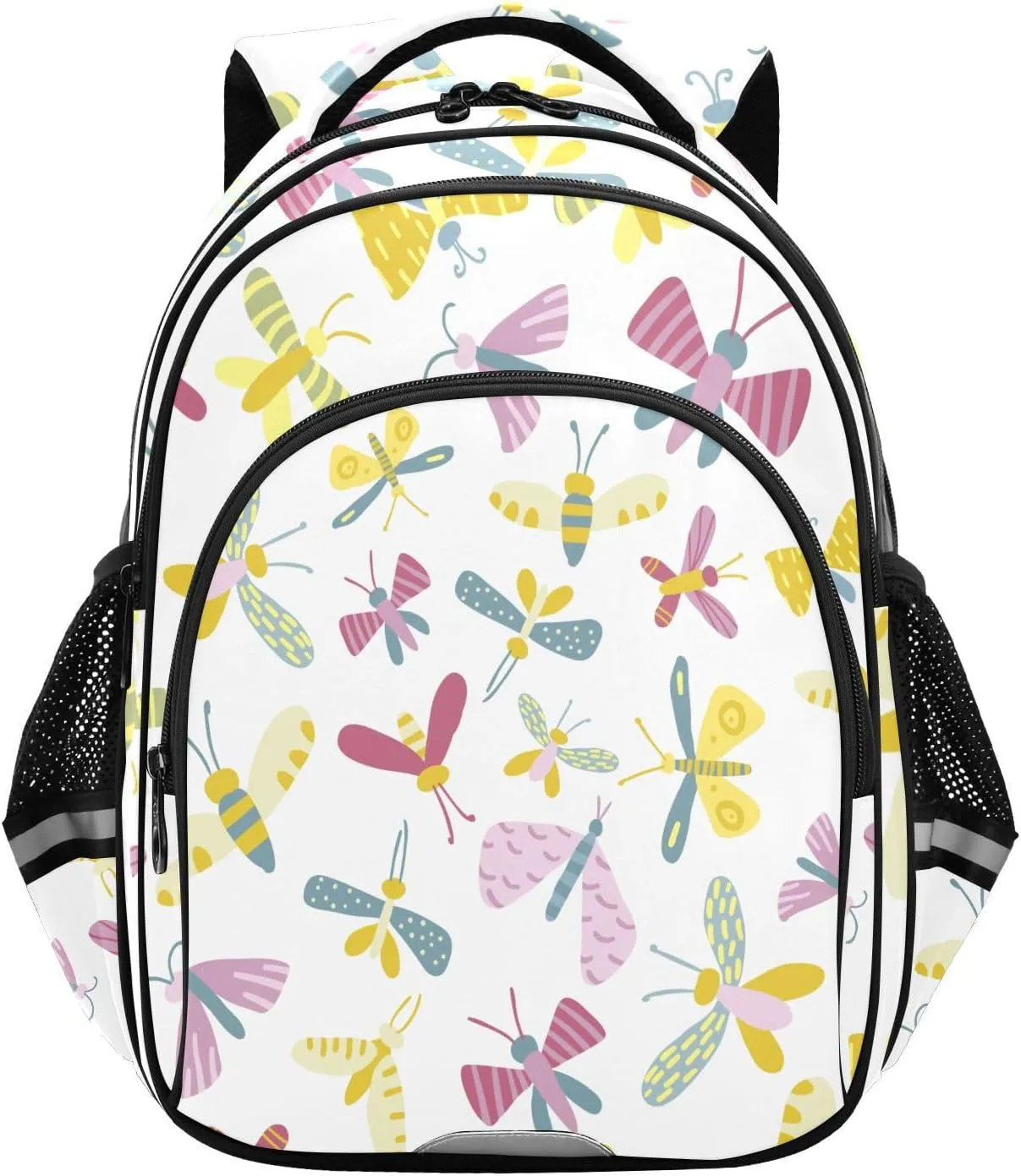 susiyo Summer Funny Butterflies Double shoulders Backpack, zipper backpack, With compartments, Double side bag, for school