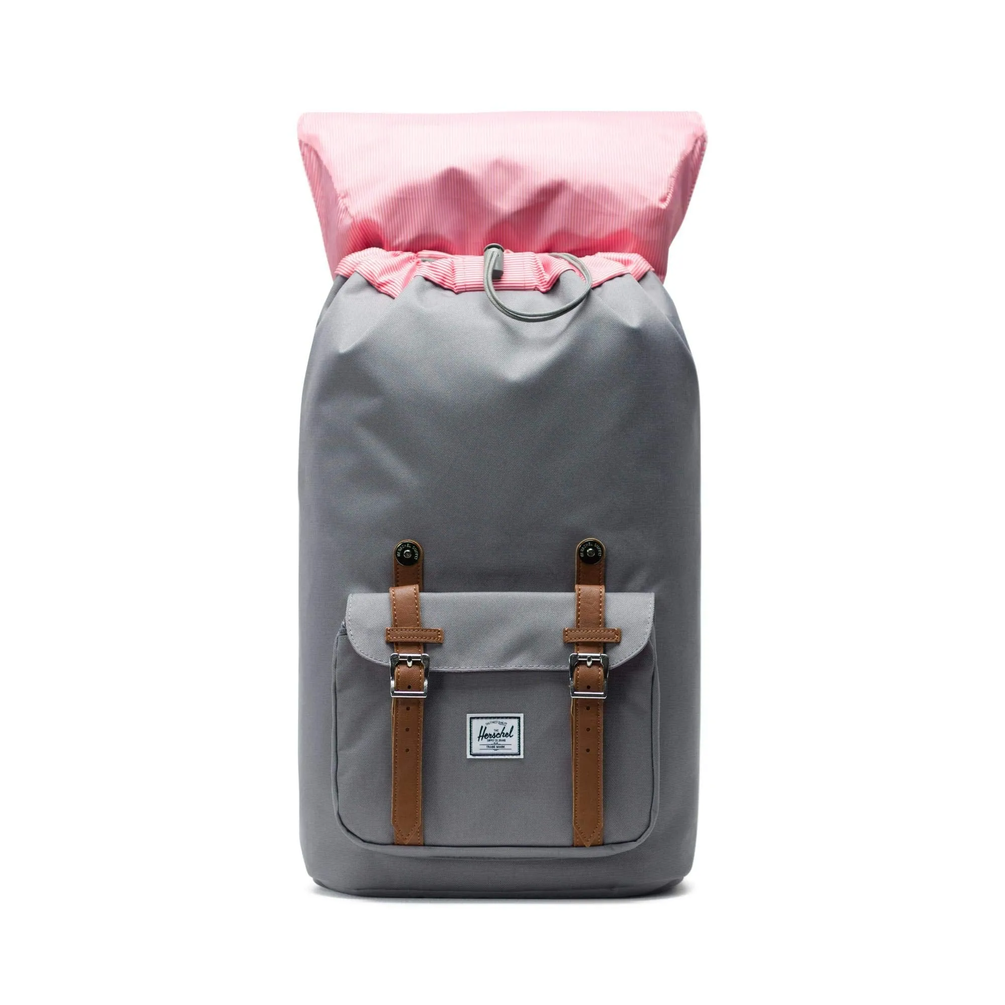Tan Synthetic Leather Herschel Little America Backpack-Grey