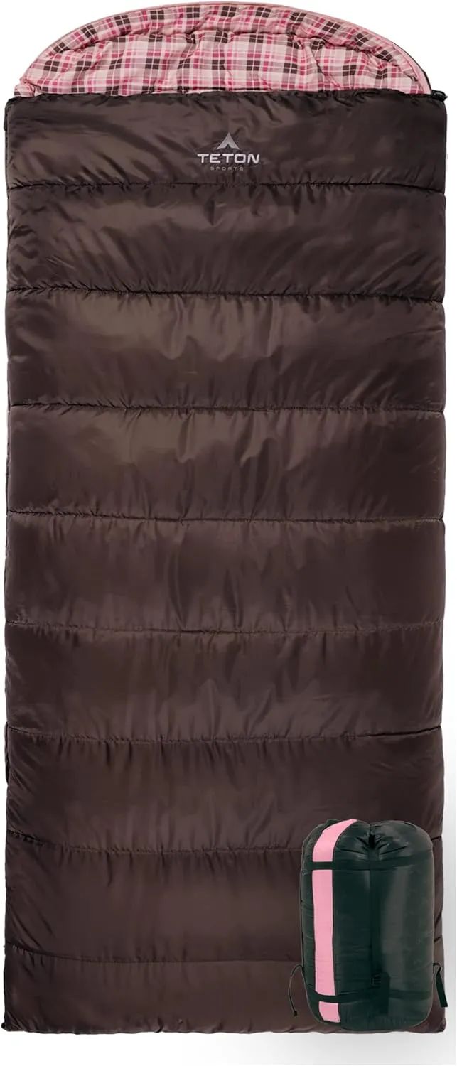 Teton Celsius Regular, -25F, 20F, 0F Degree Sleeping Bags, All Weather Bag for Adults and Kids, Camping Made Easy and Warm, Travel Sack Included