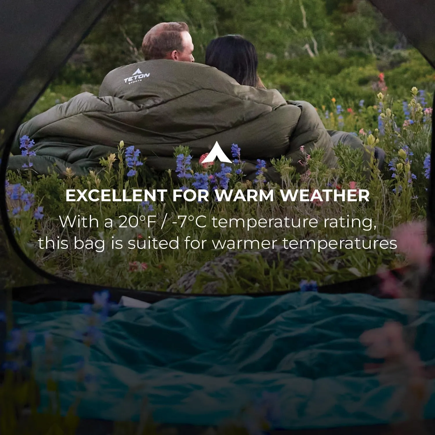 TETON Mammoth, 20 Degree and 0 Degree Sleeping Bags, Double Sleeping Bag, A Warm Bag the Whole Family can Enjoy. Great Sleeping Bag for Camping, Hunting and Base Camp. Compression Sack Included