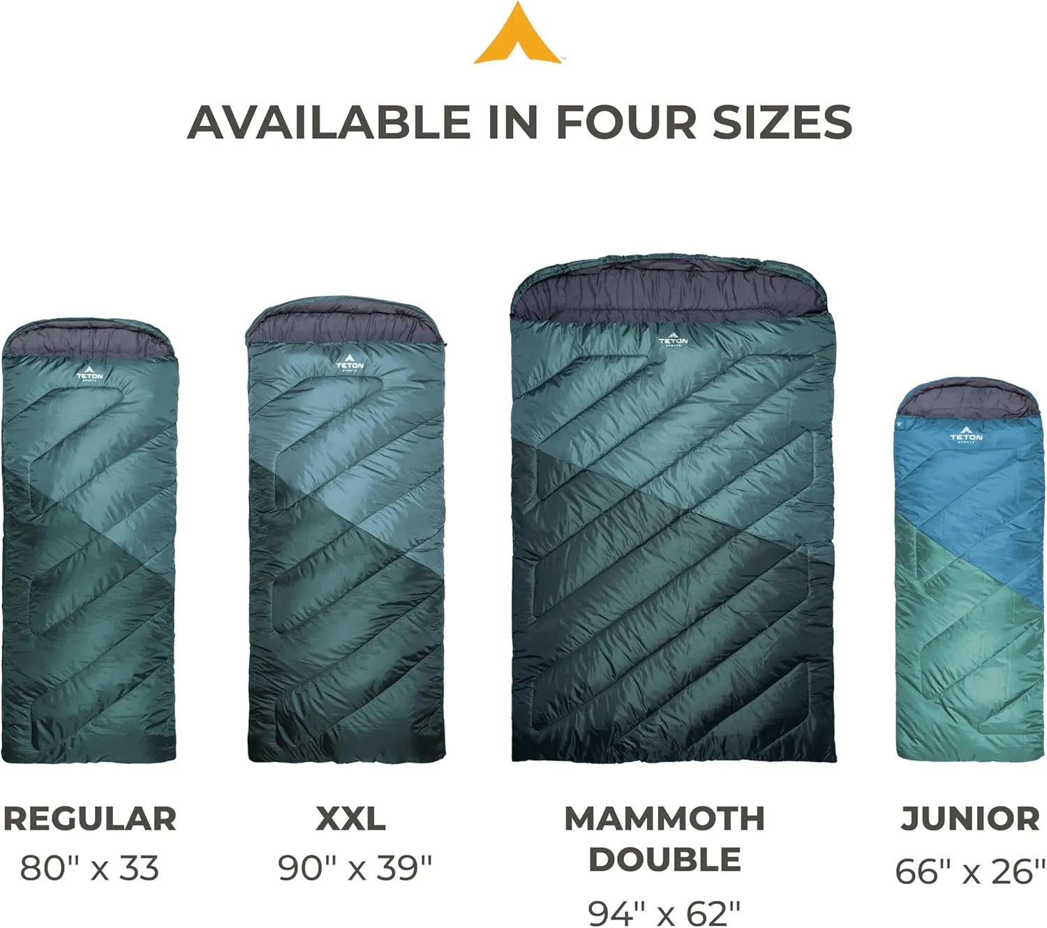 TETON Mammoth, 20 Degree and 0 Degree Sleeping Bags, Double Sleeping Bag, A Warm Bag the Whole Family can Enjoy. Great Sleeping Bag for Camping, Hunting and Base Camp. Compression Sack Included