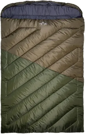 TETON Mammoth, 20 Degree and 0 Degree Sleeping Bags, Double Sleeping Bag, A Warm Bag the Whole Family can Enjoy. Great Sleeping Bag for Camping, Hunting and Base Camp. Compression Sack Included