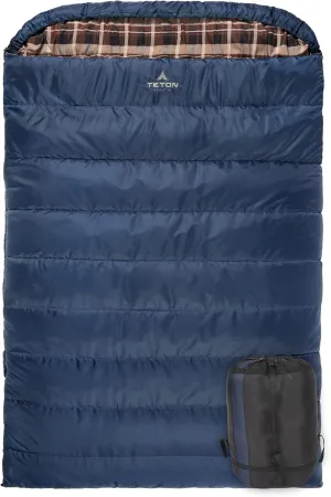 TETON Mammoth, 20 Degree and 0 Degree Sleeping Bags, Double Sleeping Bag, A Warm Bag the Whole Family can Enjoy. Great Sleeping Bag for Camping, Hunting and Base Camp. Compression Sack Included