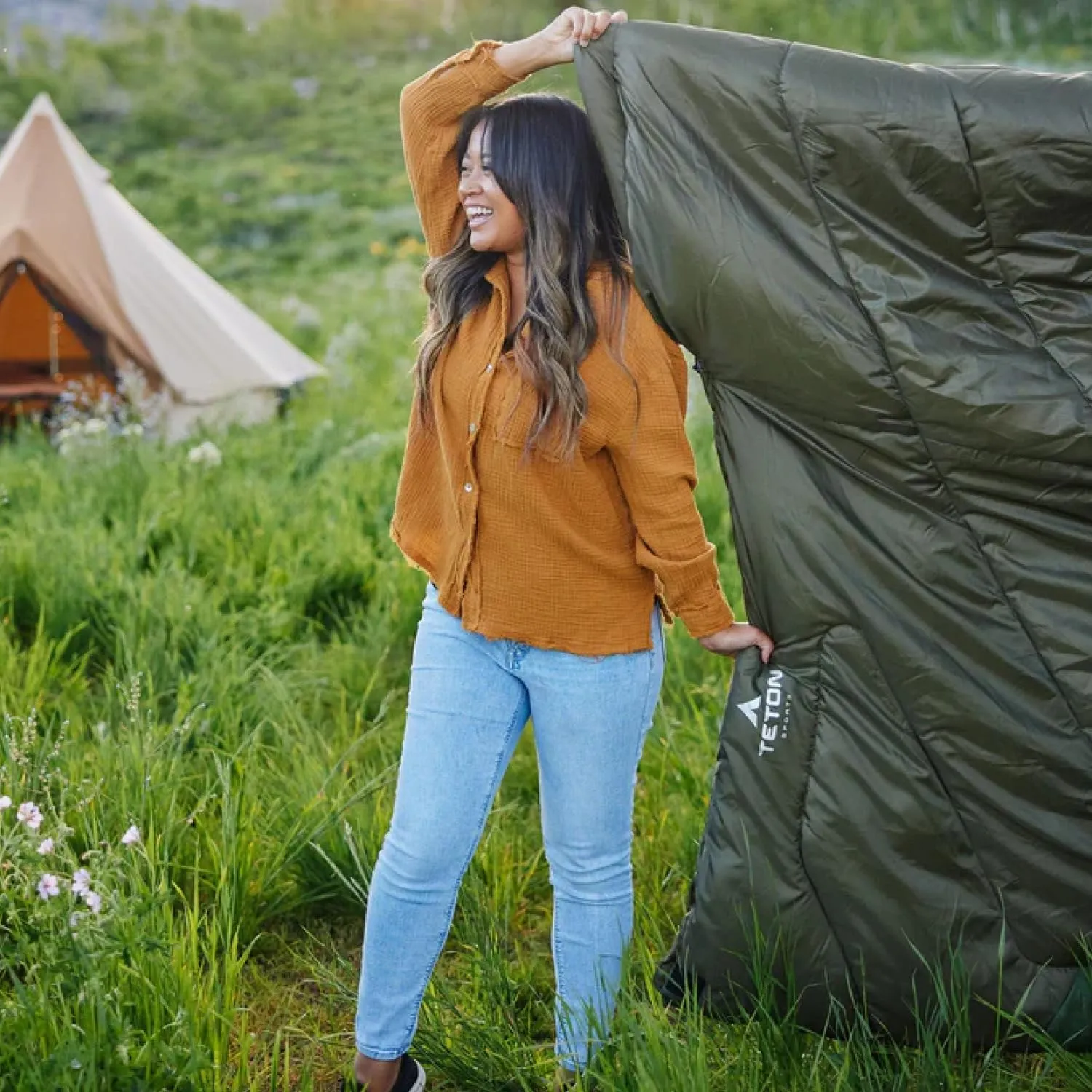 TETON Mammoth, 20 Degree and 0 Degree Sleeping Bags, Double Sleeping Bag, A Warm Bag the Whole Family can Enjoy. Great Sleeping Bag for Camping, Hunting and Base Camp. Compression Sack Included