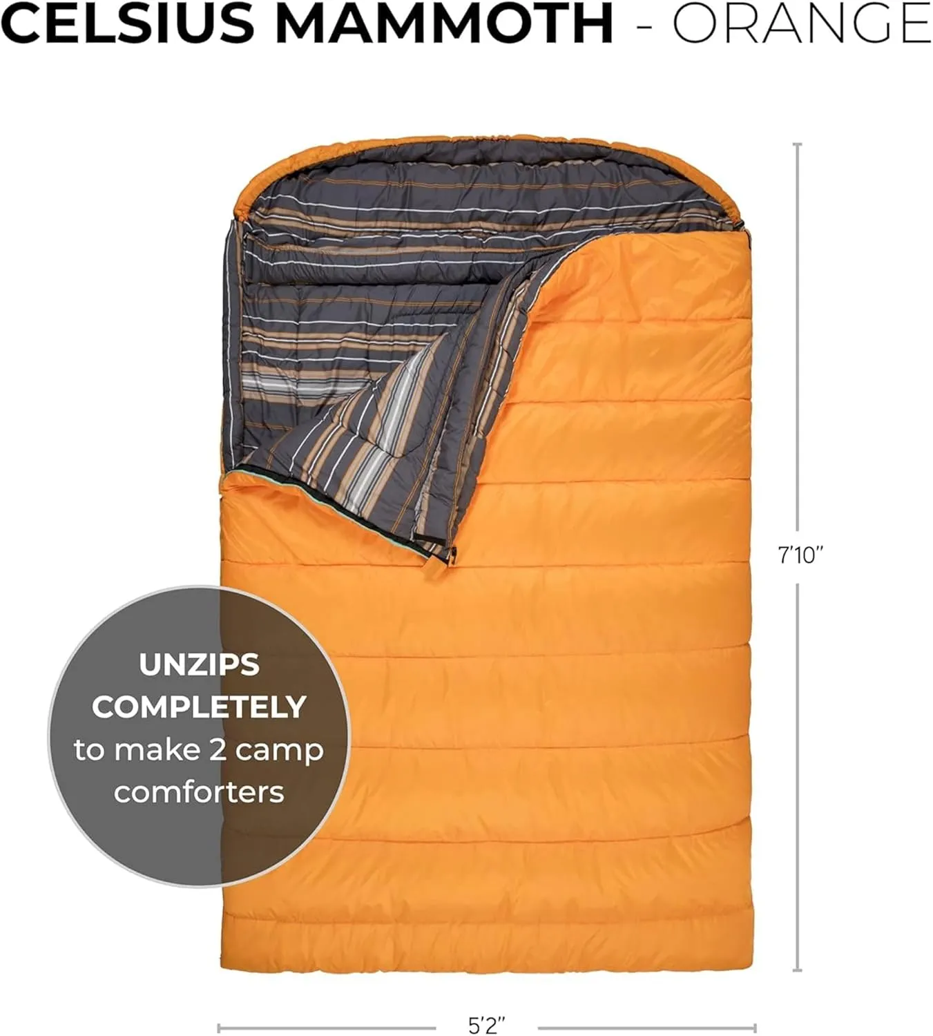 TETON Mammoth, 20 Degree and 0 Degree Sleeping Bags, Double Sleeping Bag, A Warm Bag the Whole Family can Enjoy. Great Sleeping Bag for Camping, Hunting and Base Camp. Compression Sack Included