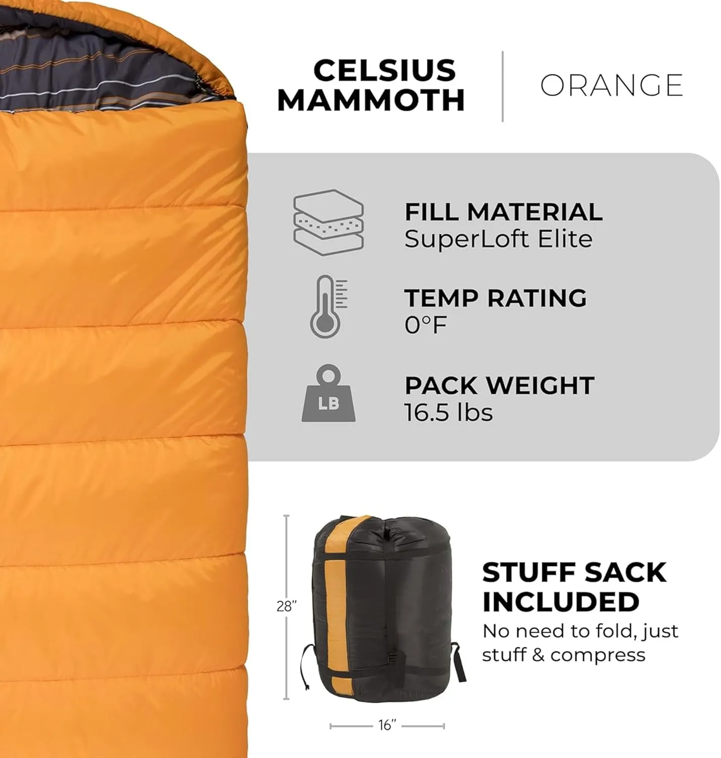 TETON Mammoth, 20 Degree and 0 Degree Sleeping Bags, Double Sleeping Bag, A Warm Bag the Whole Family can Enjoy. Great Sleeping Bag for Camping, Hunting and Base Camp. Compression Sack Included