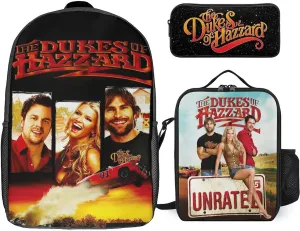 The Action Dukes Comedy Of TV Hazzard The Action Dukes Comedy Backpack Set 3 Pieces Multifunctional Unisex Book Bags for Men Classic Funny Daypacks-Traveling Camping