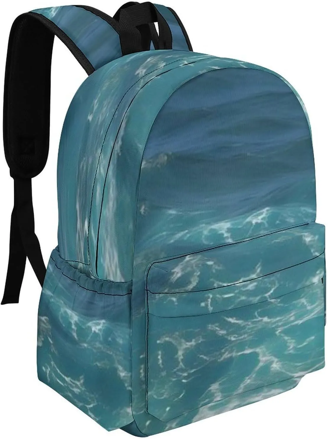 The Deep Blue Sea Print Laptop Backpacks Casual Shoulder Bag Travel Daypack Fashion for Men Women