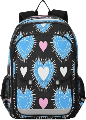 Thorn holiday Heart Boys Girls School Bag Large Capacity Travel Backpack Bookbag with Chest Strap
