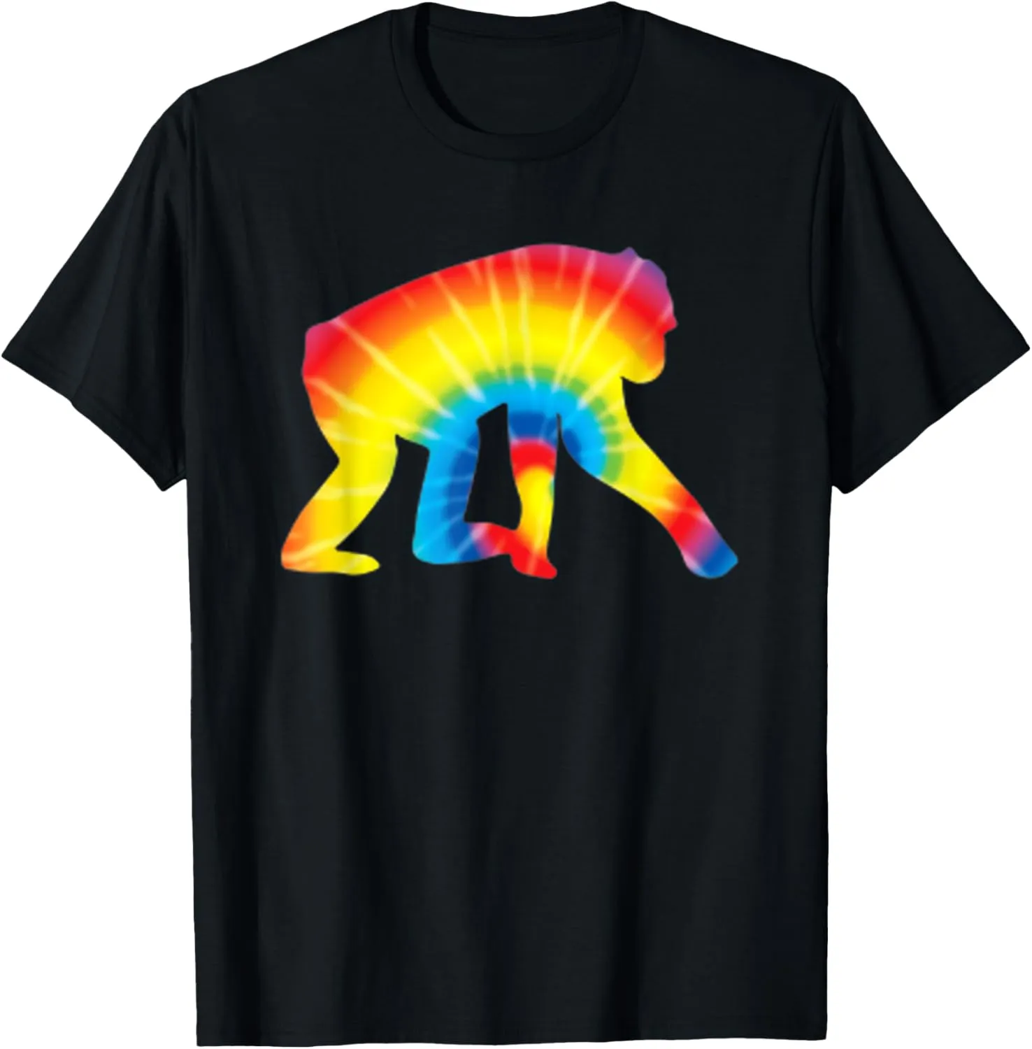 Tie Dye Bonobo Rainbow Print Chimpanzee Hippie Peace Gift T-Shirt