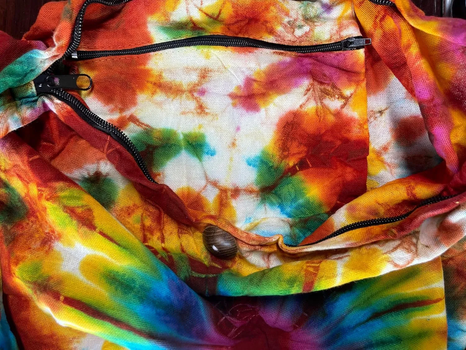 Tie Dye Crossbody Bag – Hippie Hobo Shoulder Purse – Handmade Colorful Artsy Sling Handbag – Medium 33”
