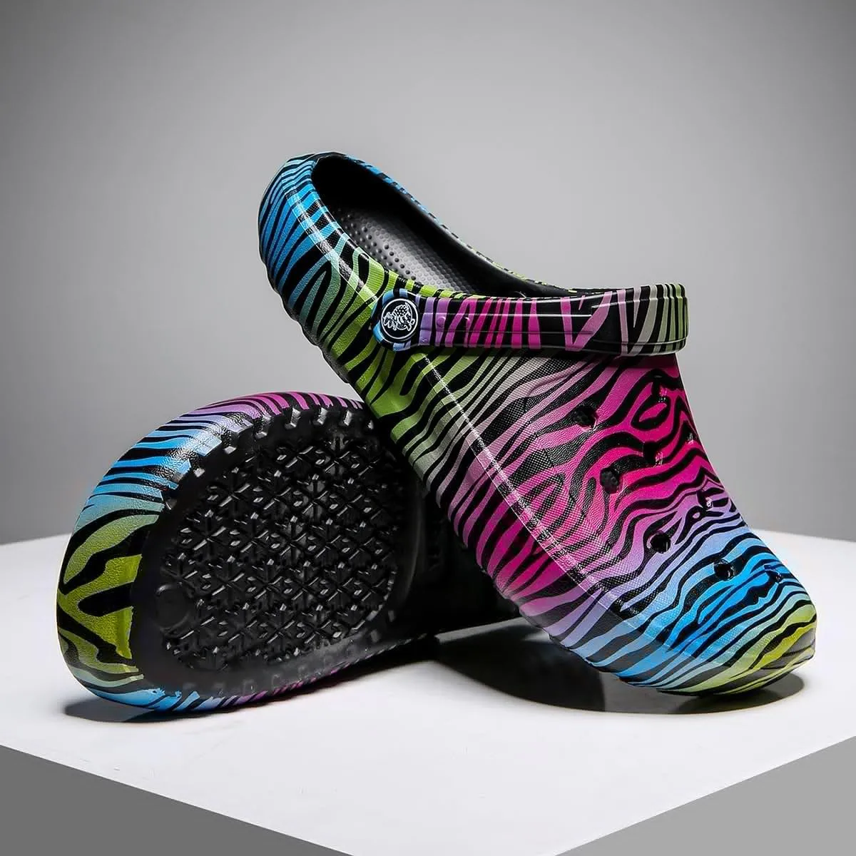 Tie-dye Womens Clogs Lightweight Slip-on Garden Shoes Cheap Slippers/Sandals/Water Shoes