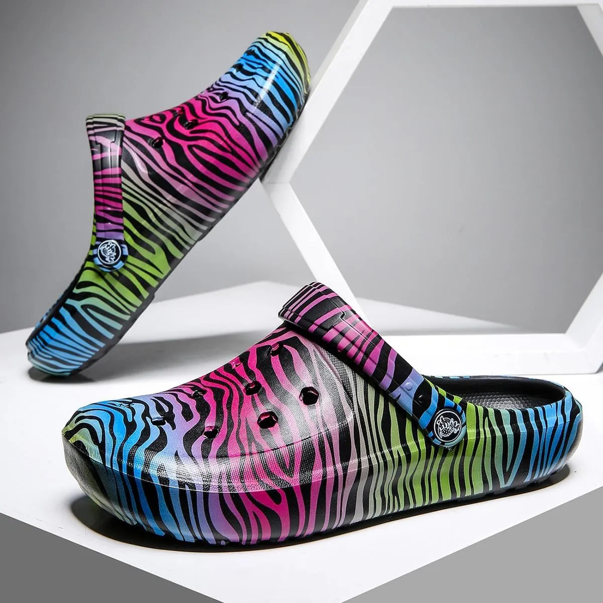Tie-dye Womens Clogs Lightweight Slip-on Garden Shoes Cheap Slippers/Sandals/Water Shoes